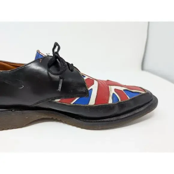 Vintage Dr. Martens Oxford Shoes Union Jack British Flag England Men's Size 7.5 - Picture 8 of 16